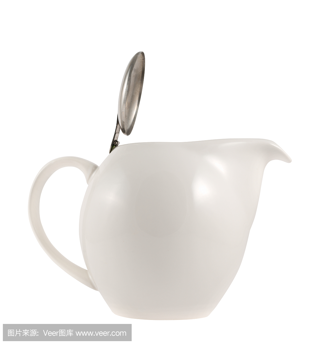 金屬蓋子的陶瓷茶壺